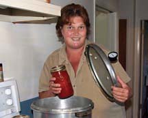 She can CAN: Deb Calderon "puts food by" with help from her pressure canner.